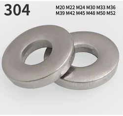 1/2/5/10pcs 304 Stainless Steel Flat Washers Plain Gasket Pad RingThick 0.5-8mm M20 M22 M24 M30 M33 M36 M39 M42 M45 M48 M50 M52