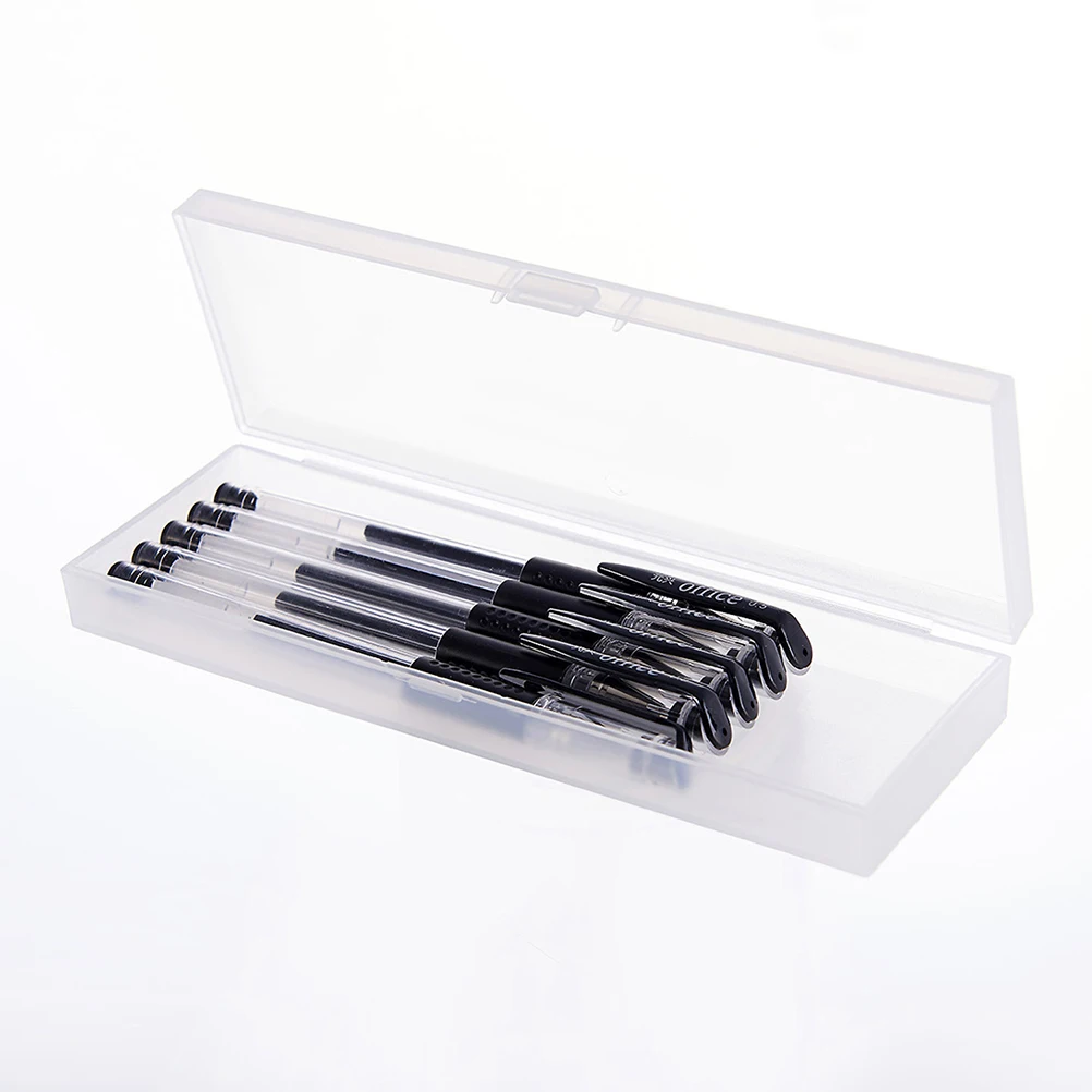 

2 Pack/set Plastic Pen Box Pencil Case Writing Storage Pouch Translucent Student