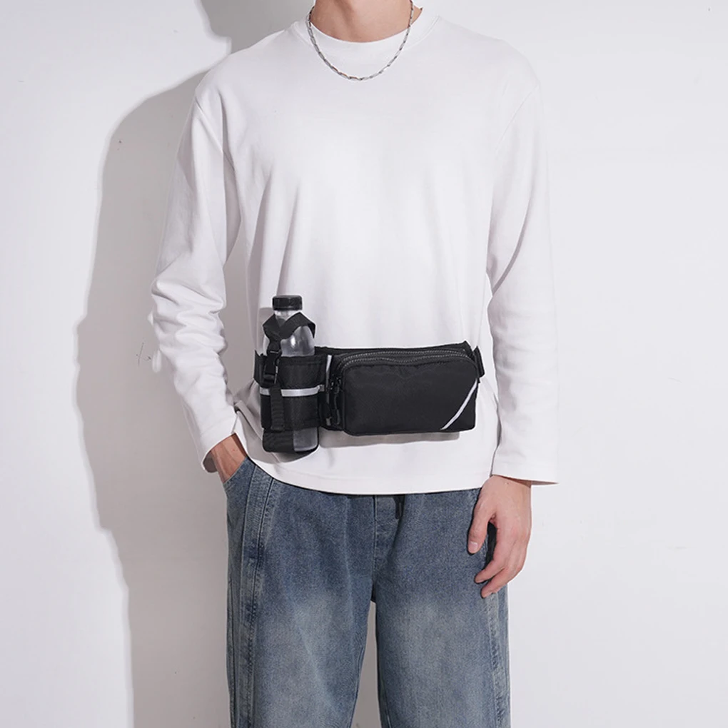 Outdoor Essential Waist Pack With Water Bottle Holder And Waterproof Running Bag Waterproof Running gray