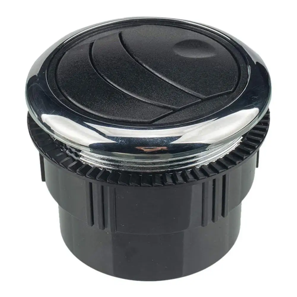 

A/C Vent Air A/C Air Outlet Vent Air Conditioning Air Outlet Black+Silver Bus Flip Louvered Knob Round Durable