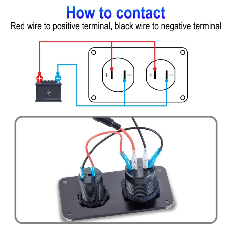 Ładowarka samochodowa 12V Panel przełączników 12V Samochodowy adapter USB Gniazdo ładowarki Panel Szybkie ładowanie Ładowarka samochodowa Akcesoria do samochodów