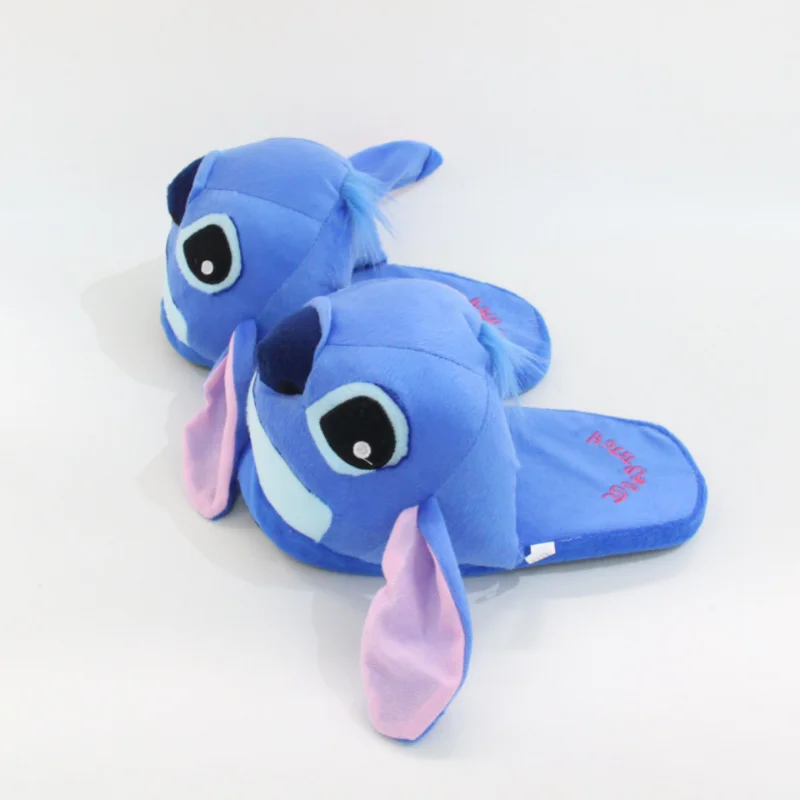 Disney Lilo & Stitch Plush Slippers Anime Figure Stitch Cosplay Shoes Men Women Couple Indoor Home Shoes Winter Warm Slipper