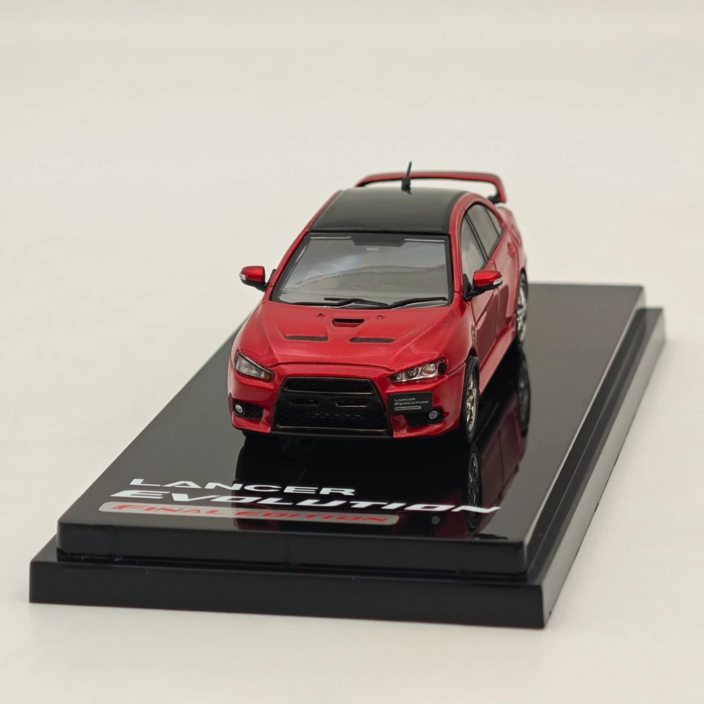 Hobby Japón 1/64 Lancer Evolution X edición Final con modelo de exhibición de motor techo rojo metálico negro HJ 642053 Coche de juguetes CR fundido a presión