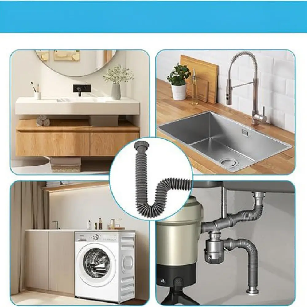 Extendable Sink Drain Hose Connector For Kitchen Bathroom Rv Basin Plumbing Flexible Waste Water Pipe Easy Installation