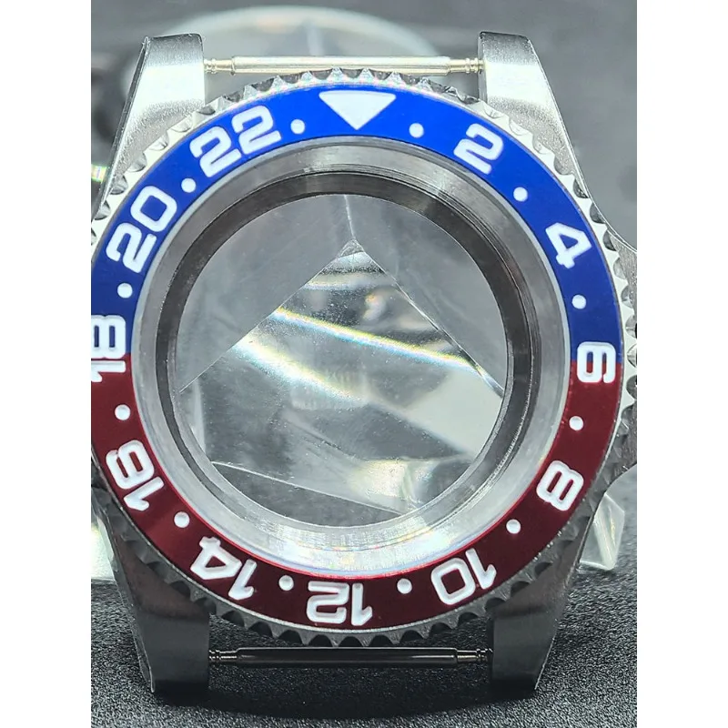 مرآة مسطحة شفافة من الفولاذ المقاوم للصدأ لعلبة حلقة GMT 40 مم لملحقات تعديل الحركة NH35/NH36 #2