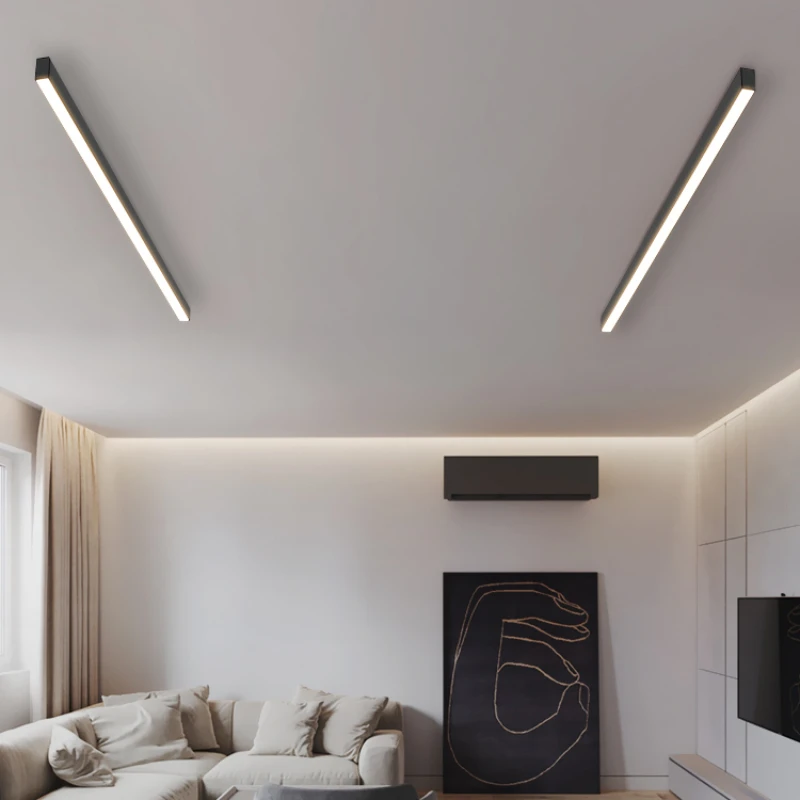Minimalist LED Ceiling Lighting Strip Surface Mounted Linear Lamp Aisle Balcony Bedroom Dining Room Background Wall Ceiling Lamp