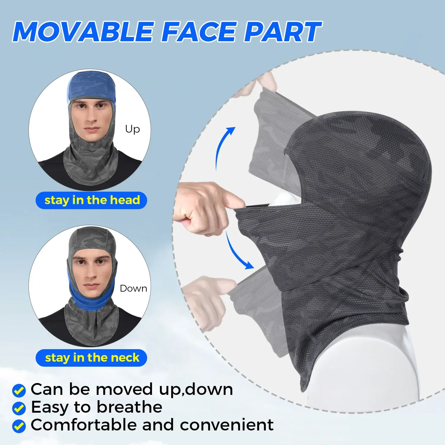 Camo Quick-drying Balaclava Sport Full Face Mask Cool Breathable Tactical Beanies Hood Cap Windproof Ski Neck Cover Helmet Liner