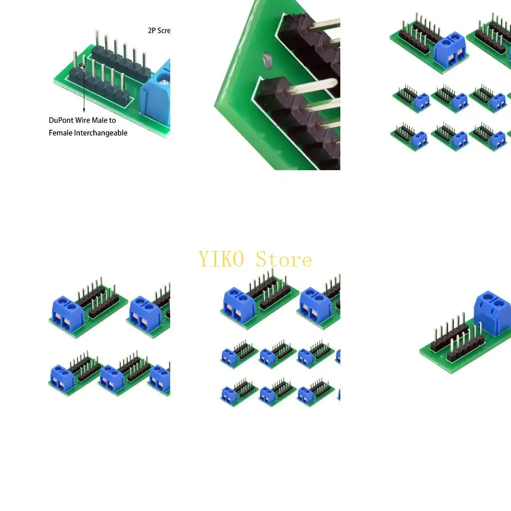 K32C Circuit Link Module 2 Position Screw Clamp to 2x6 Header Board, 2.54 mm for DIY Wiring and Trial Circuit Use Work