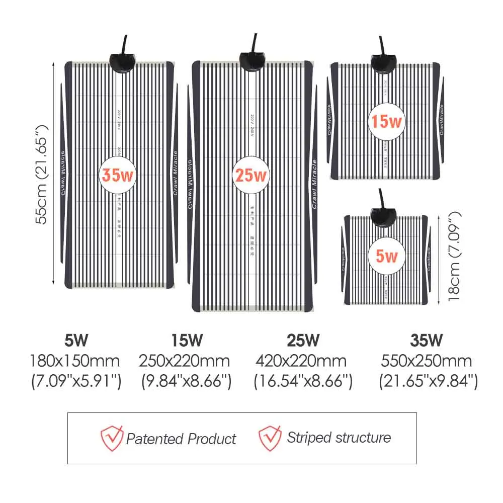 5/15/25/35W Seedlings Heating Pad with Temperature Adjustment Waterproof Reptile Heat Mats Indoor Garden Tortoise Snakes Lizard