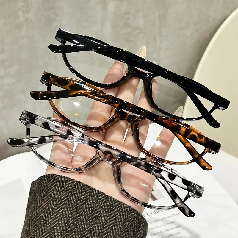 2/3 Set of Multi-color Unisex Retro Trendy Oval Frame Fashion Transparent Glasses Suitable for Various Face Shapes