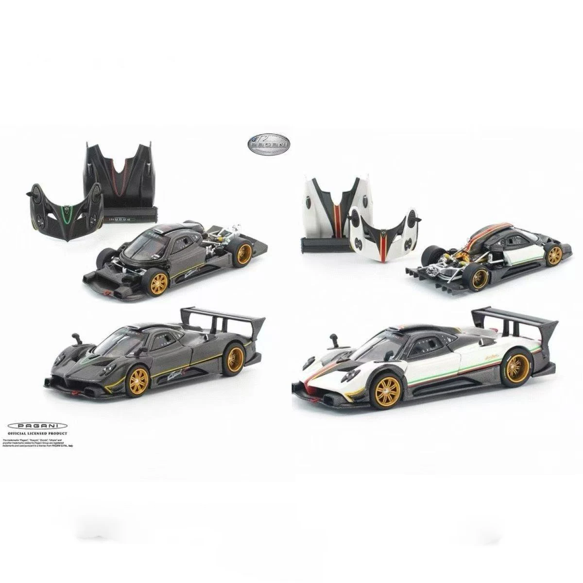 POP RACE PR640125 Pagani Zonda R 1:64 Legierungs-Druckguss-Automodell Geschenk