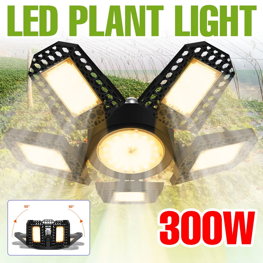 

300W Full Spectrum LED Plant Grow Light Indoor 220V Hydroponics Cultivation Lamp E27 Greenhouse Tent Flower Vegs Fill Lighting