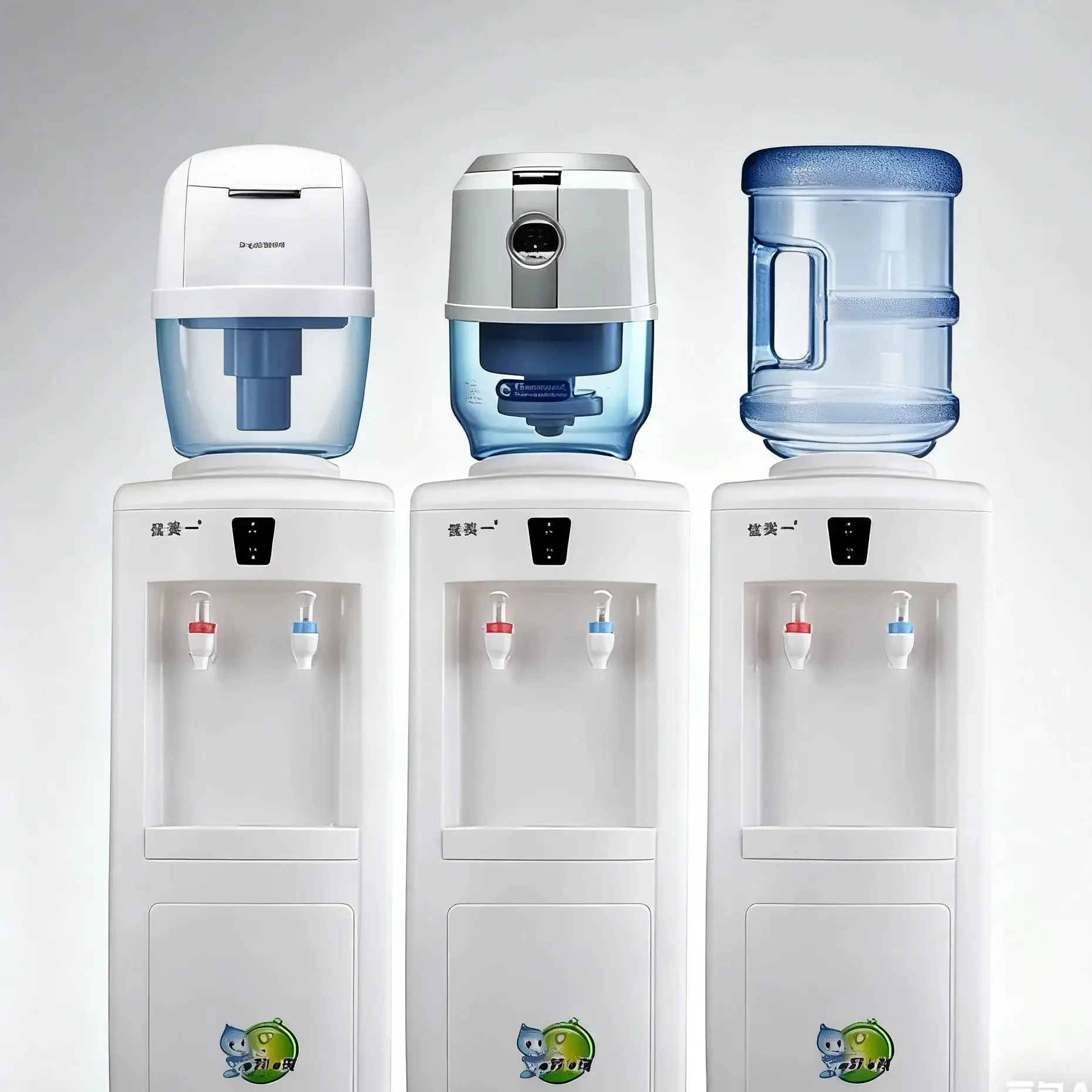 

Household vertical water dispenser. Hot and cold. For bottled water. New style. Also known as dispensador de agua.