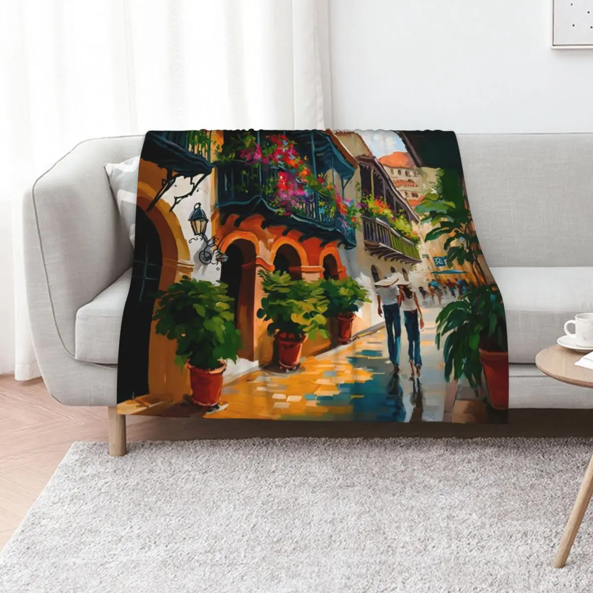 Walk in Colombia Throw Blanket Cozy Microfiber Throw Blanket for Home Bedroom