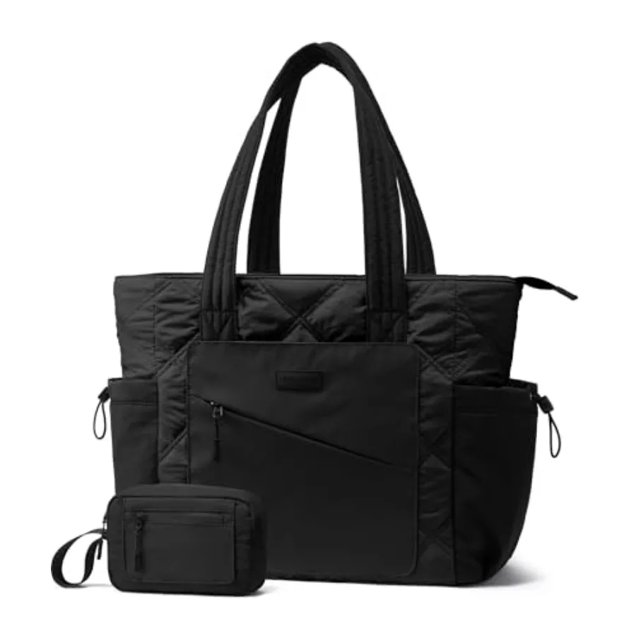 Bolso tote LOVEVOOK para mujer, bolso tote acolchado para el trabajo, viajes y enfermería, bolsos ligeros acolchados con compartimentos