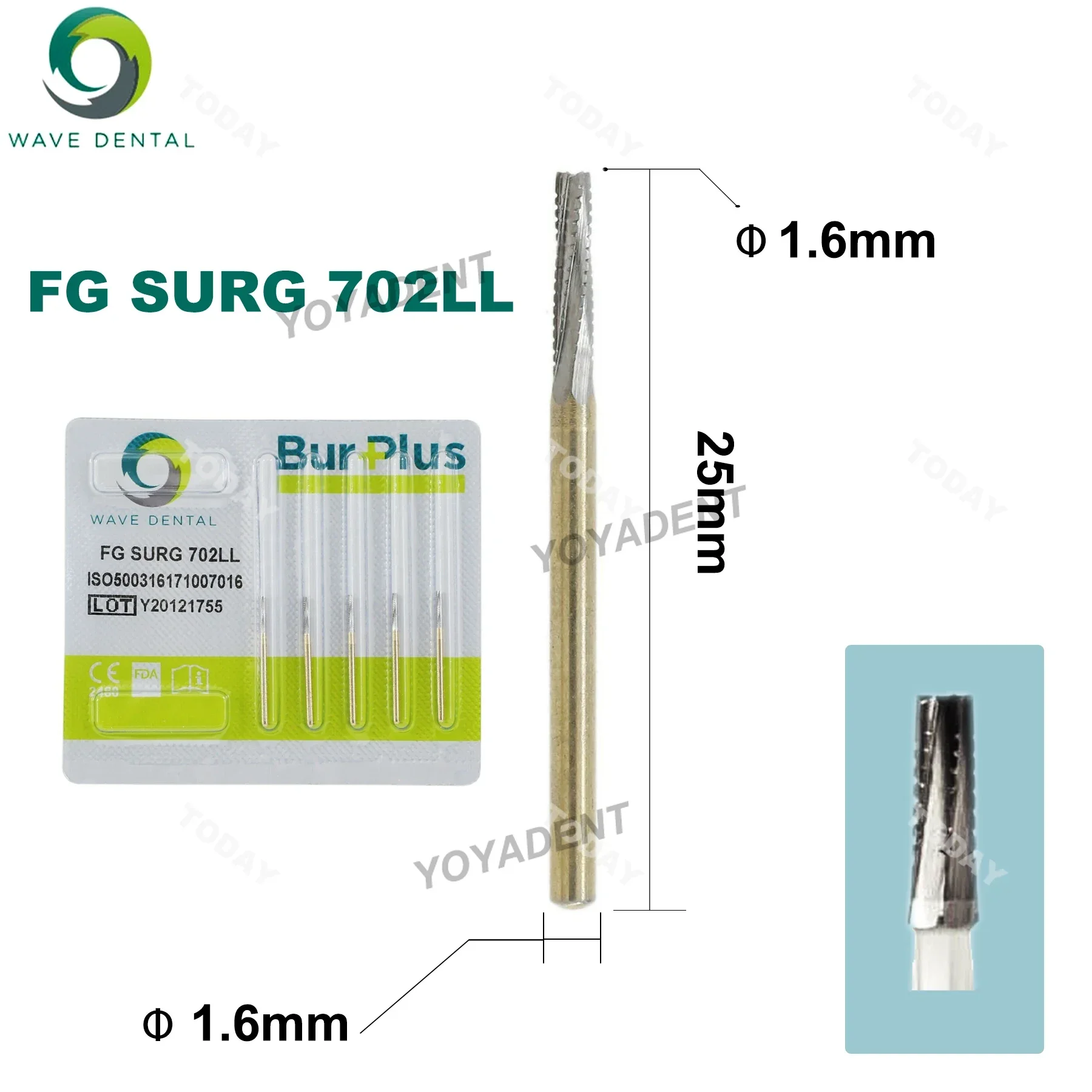 WAVE Dental Burs Tungsten Carbide Burs Tapered Fissure Head FG 701 701L 702 702L 703 Fit High Speed Handpiece Dentistry Drill