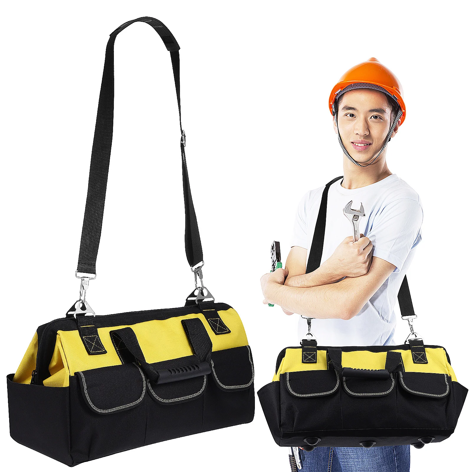 Professional Grade Tool Bag Tote with Strong Support Base Fits Power Hand Tools Portable for on Site Work Repairs