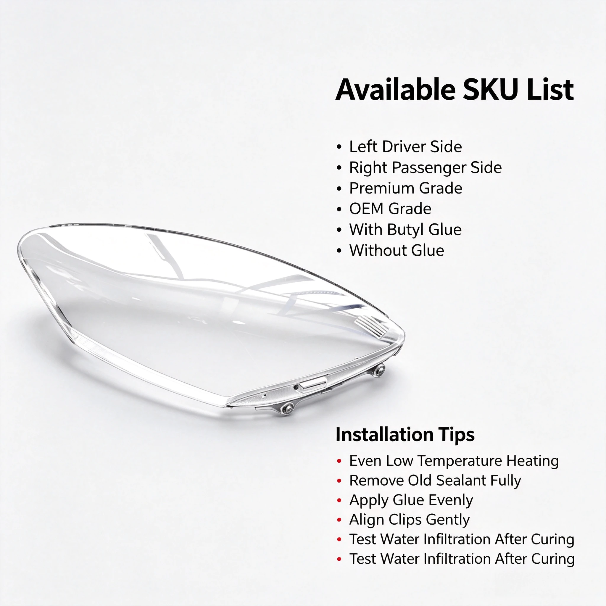 Moggic Headlight Lens Cover Suitable for Toyota Daihatsu Alza 2010-2013 Base Model Left Right Side Replacement Clear PC