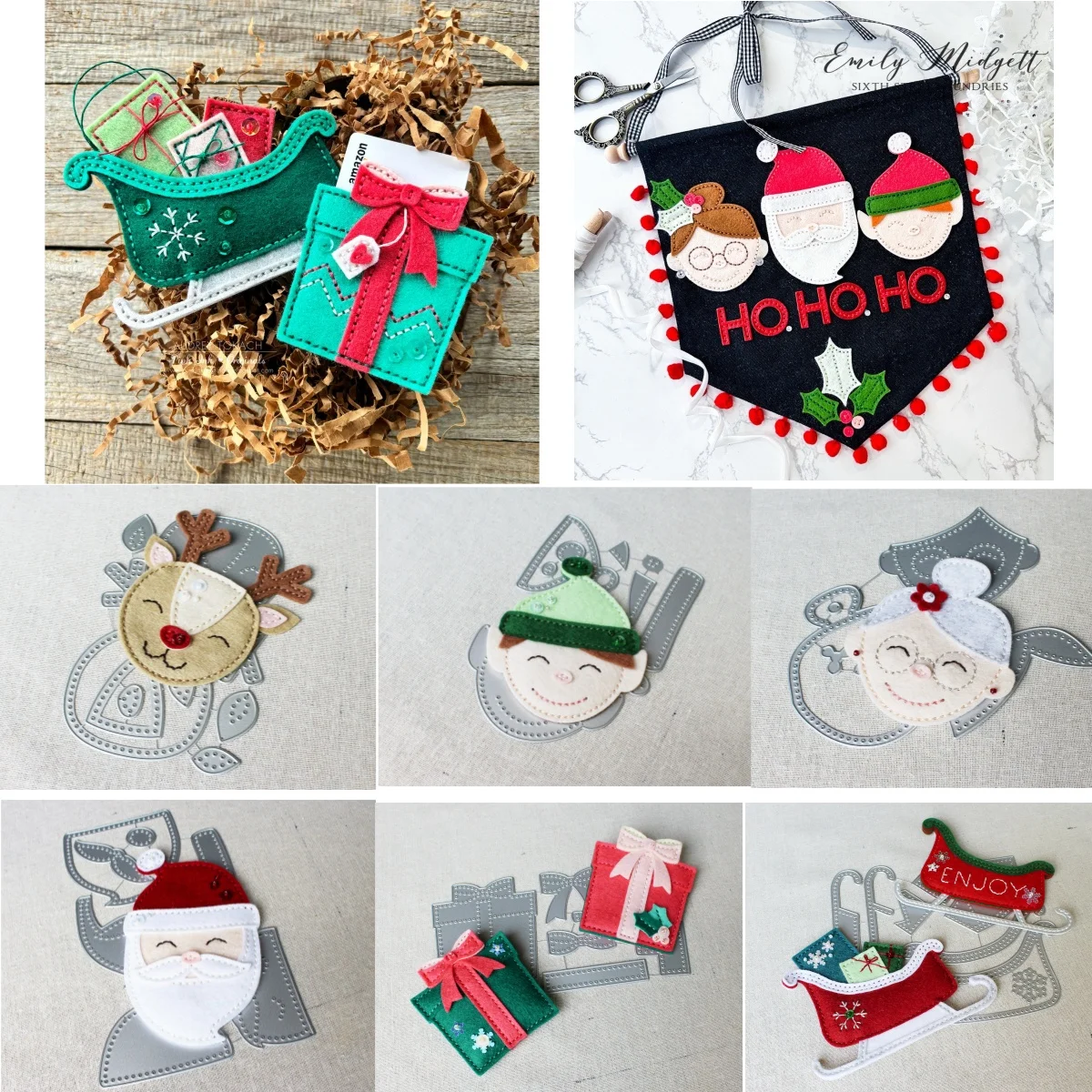 

Christmas In 2025 Santa Sleigh presentFelt Dies Metal Cutting Dies for DIY Making Card Scrapbook Embossed Paper Album Craft