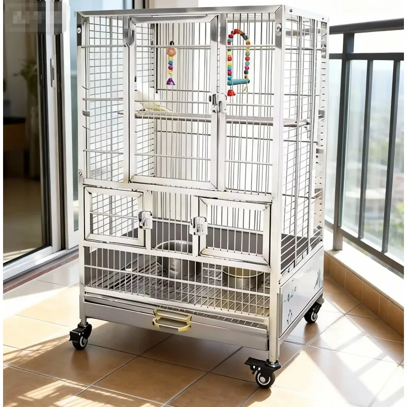 

Indoor Pet Parrot Breeding Stainless Steel Square Large Cage-Portable Bird House and Pet Supplies for Commercial Equipment