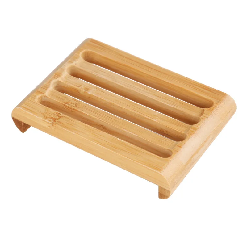 

Natural Bamboo Soap Boxs Tray Holder Bathroom Soap Rack Plate Box Container ni458