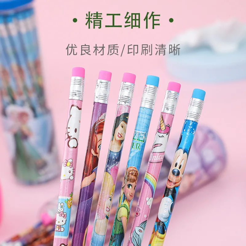 Disney cartoon 30 pieces/barrel Frozen wooden pencils children's school supplies student pencils creative stationery gifts