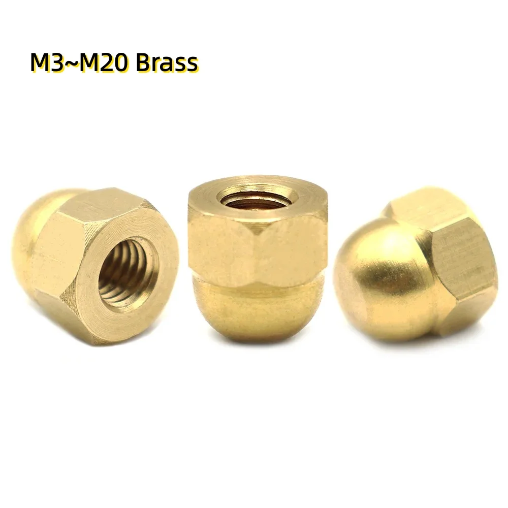 Brass Dome Cap Nuts M3~M20 Decorative Ball Cap GB923 DIN1587 Standard Zinc Plated Steel for Home Improvement