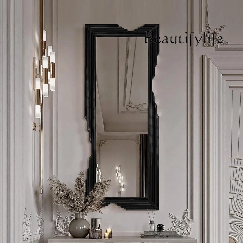 

Creative design sense light luxury wall hanging full body mirror porch decorative mirror advanced irregular frame