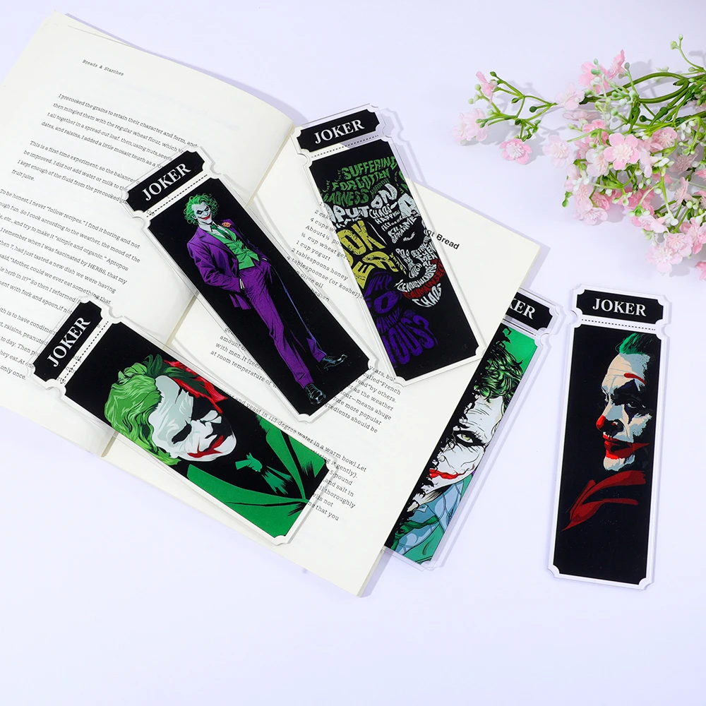 Joker Acrylic Bookmark for Comic Fans & Collectors, Reading at Home, Office or Library, Halloween Birthday Christmas Gift