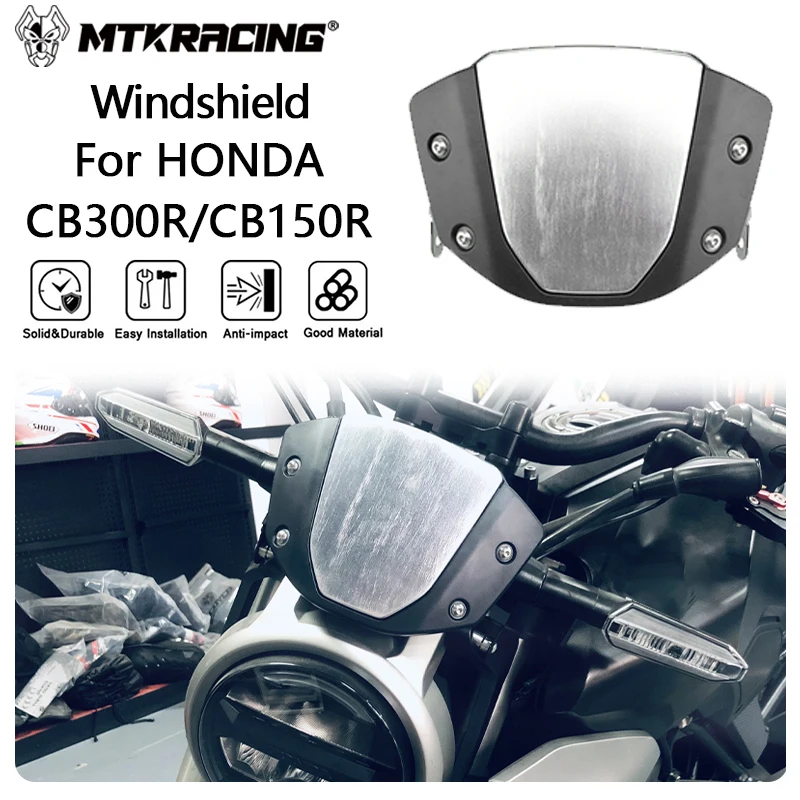 

MTKRACING Windshield For HONDA CB300R CB150R 2019-2024 cb300r Motorcycle Windscreen Deflector Extention Kit Windshield Fairing