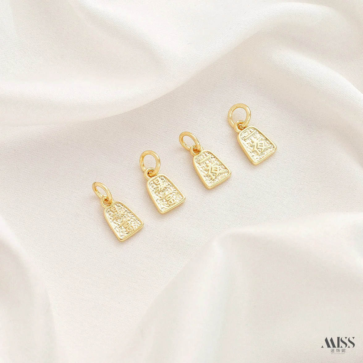 Copper-plated 18K Real Gold Thick Silver Lucky Gourd Ingot Lock Butterfly Get Rich Overnight Pendant DIY Jewelry Accessories