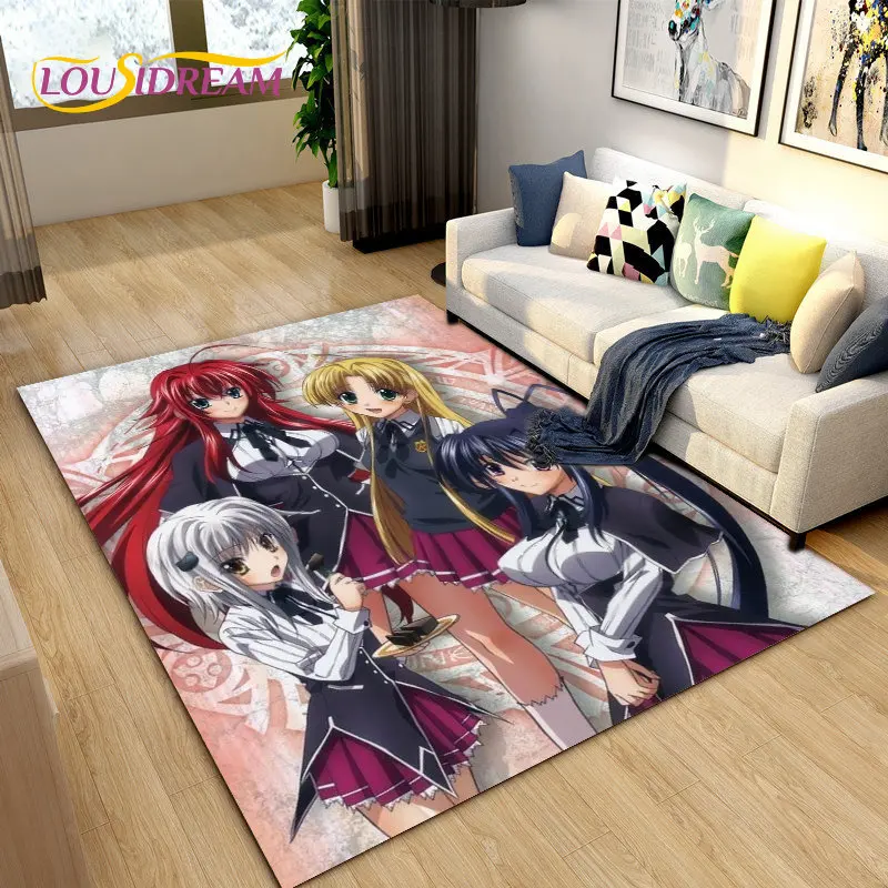 3D High School D×D Sexy Anime  Area Rug,Carpet Rug for Living Room Bedroom Sofa Doormat Decoration,kids Play Non-slip Floor Mat