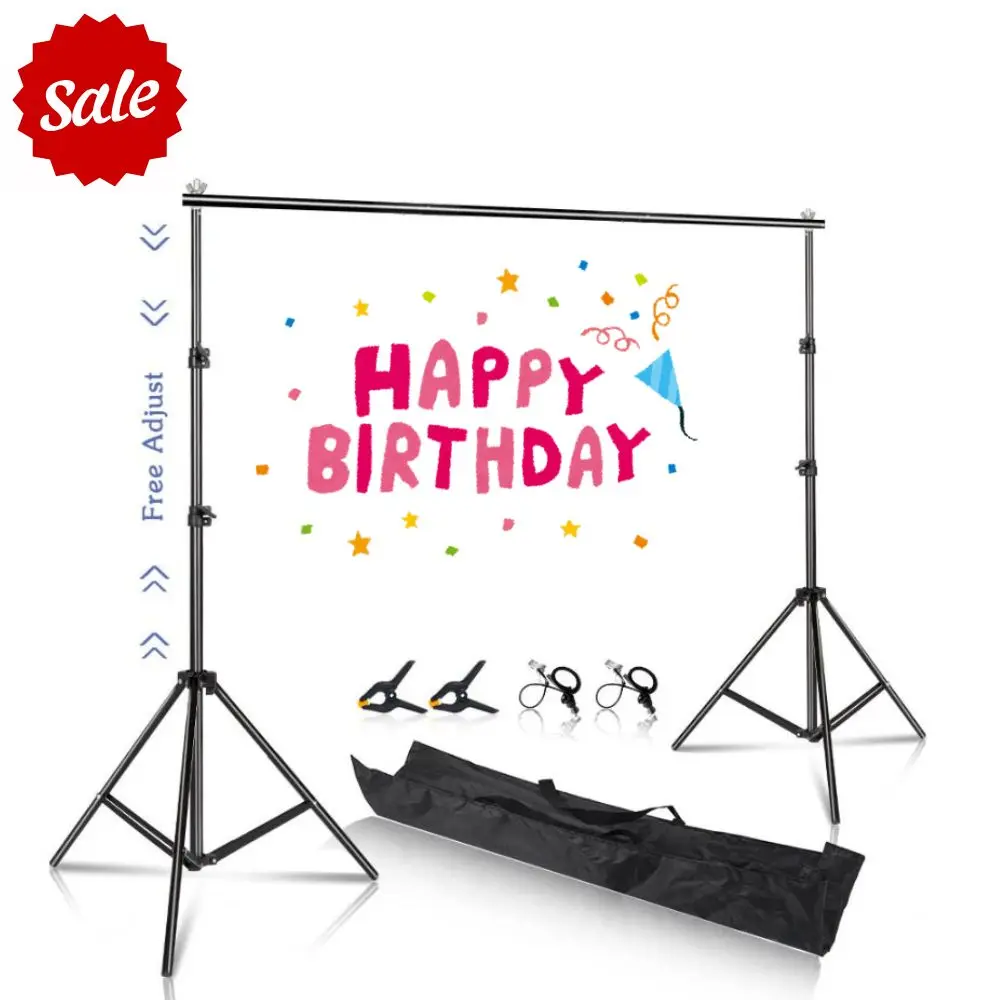 SH 2.6x3M/8.5x10ft Photo Frame Studio Backdrop Background Stand, Adjustable Telescopic Background Support System with Carry Bag