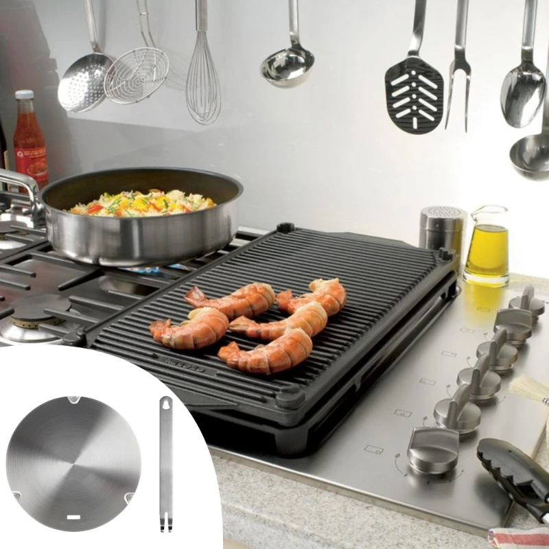 Induction Plate Versatile Heat Transfer Solution Stainless Steel Induction Adapter with Detachable Handle for Cooking