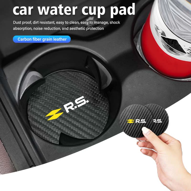 

2pcs Car Coaster Water Cup Bottle Holder Mat Anti-Slip Pad For Renault Clio Arkana Captur Twingo Talisman RS Logan Duster