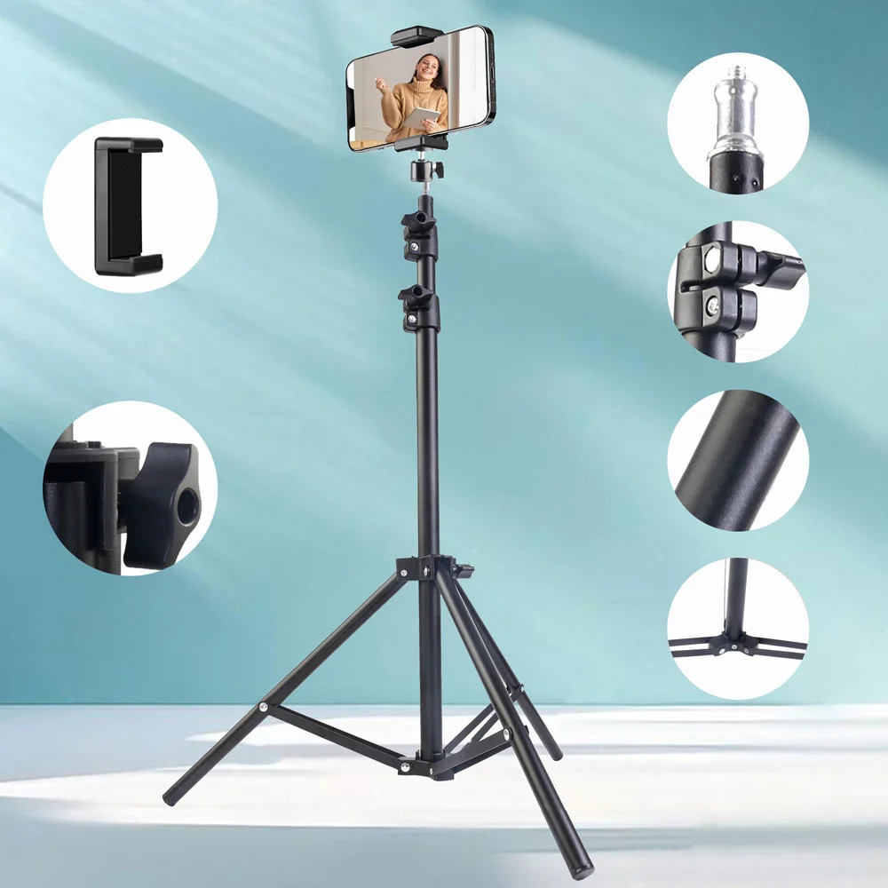 

170cm Portable Tripod Photography Tripod Light Stands Adjustable Light Stand Photo Tripod For Phone Selfie Light Photo Studio