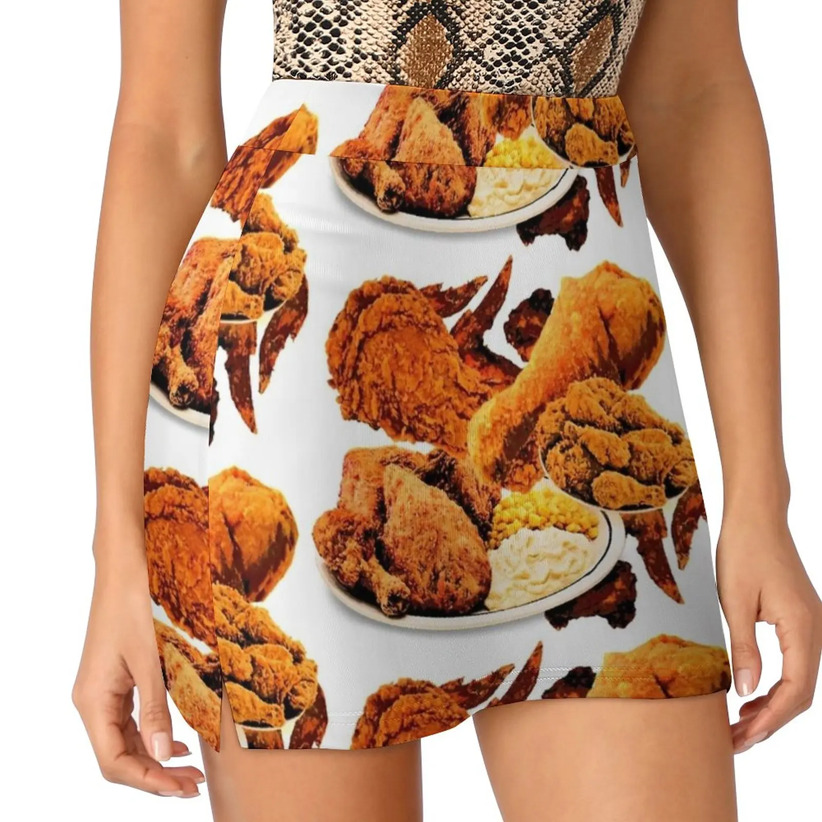 Fried Chicken Korean Fashion Skirt Summer Skirts For Women Light Proof Trouser Skirt Fried Chicken Food Yummy Yum Corn Snack