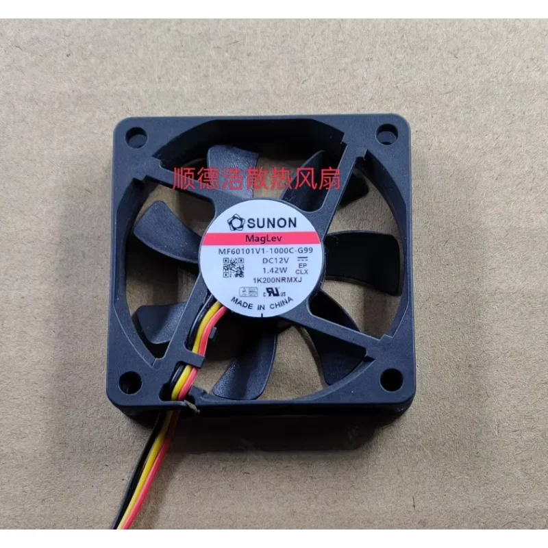 SUNON MF60101V1-1000C-G99 DC 12V 1.42W 60x60x10mm 3-Wire Server Cooling Fan