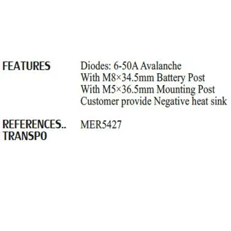 NEW HNROCK ALTERNATOR RECTIFIER 1280D000/VAL9077A