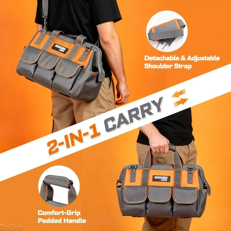 Geinxurn Orange Grey Two-Color Pocket Tool Bag High Quality Electrician Tool Organizer Pouch