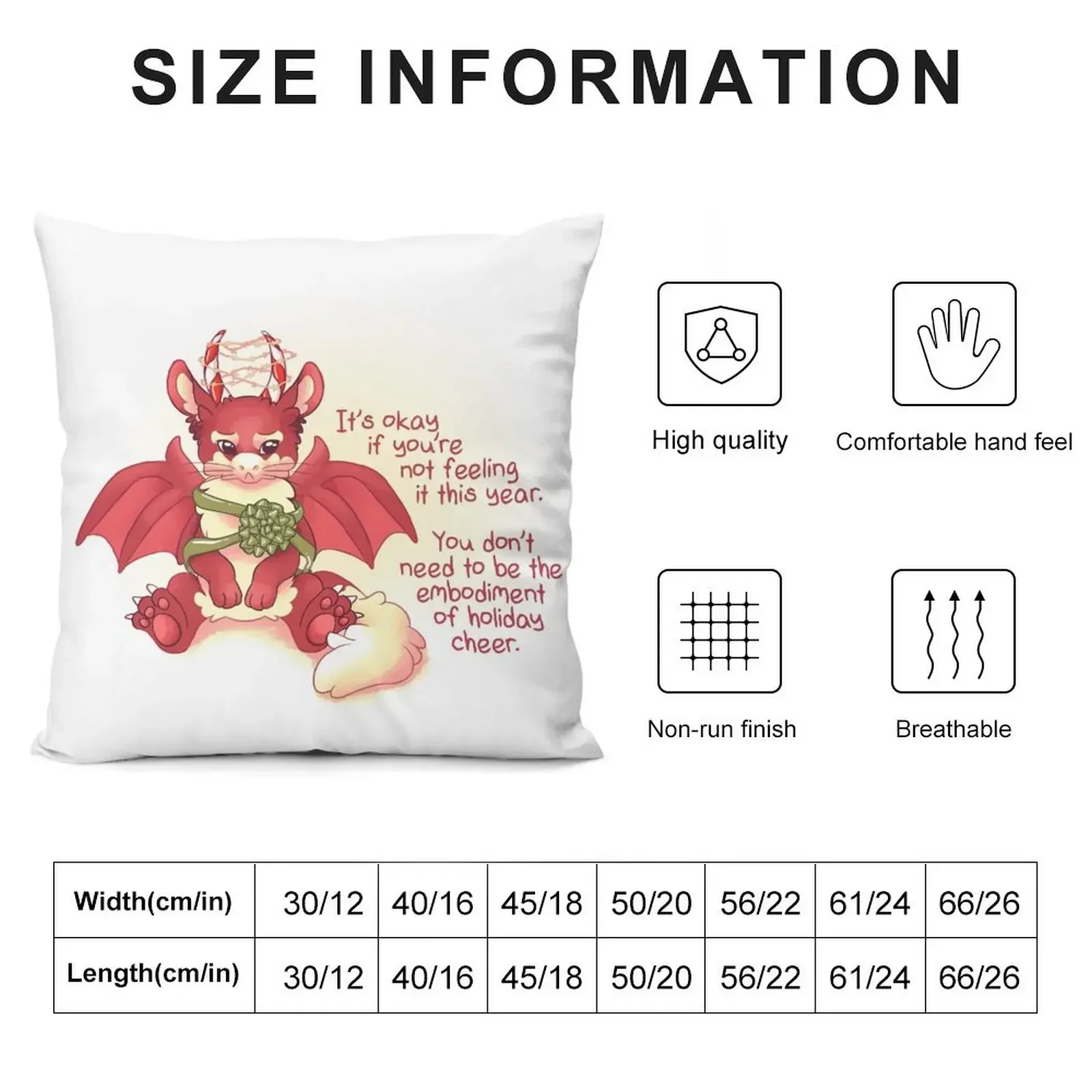 You Don't Have to Be the Embodiment of Holiday Cheer Reindeer Dragon Throw Pillow Sofa Covers For Living Room Pillowcases pillow