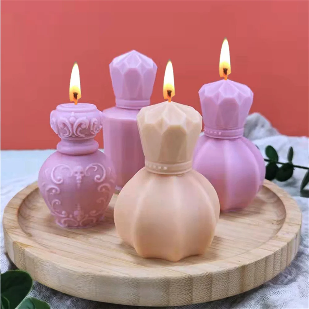 

Perfume Bottle Shaped Scented Candle Silicone Molds for DIY Aromath Soy Wax Injection Mould Home Decoration Crafts Handmade Gift