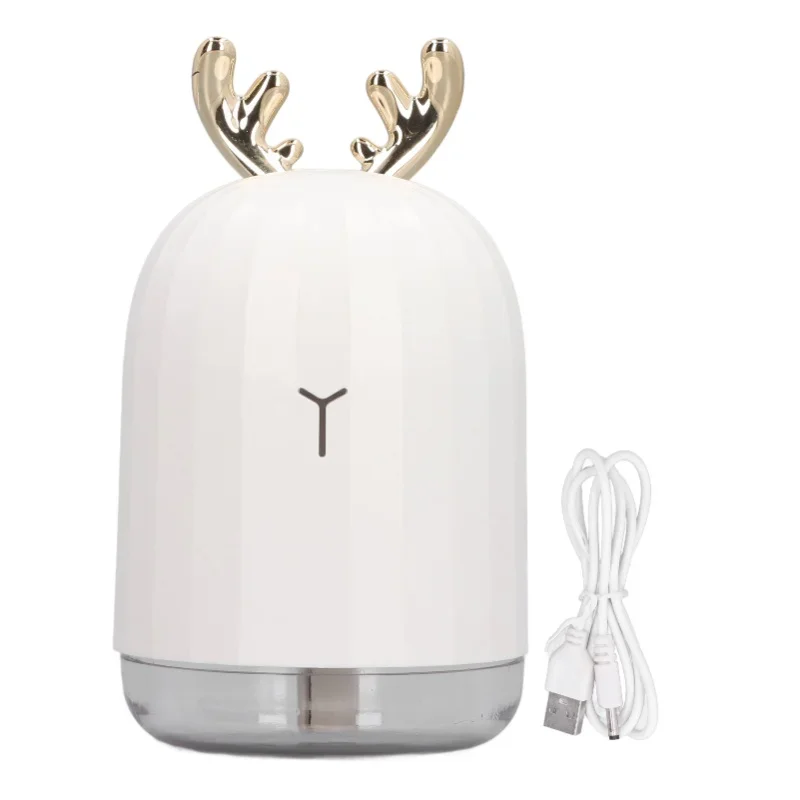 Portable Deer Humidifier, Cute Deer Shape Cool Mist Humidifier with Color Changing LED Lights, Auto Shut Off, Ultra Quiet Operation, Small Desktop Humidifier for Bedroom Sleep Relaxation
