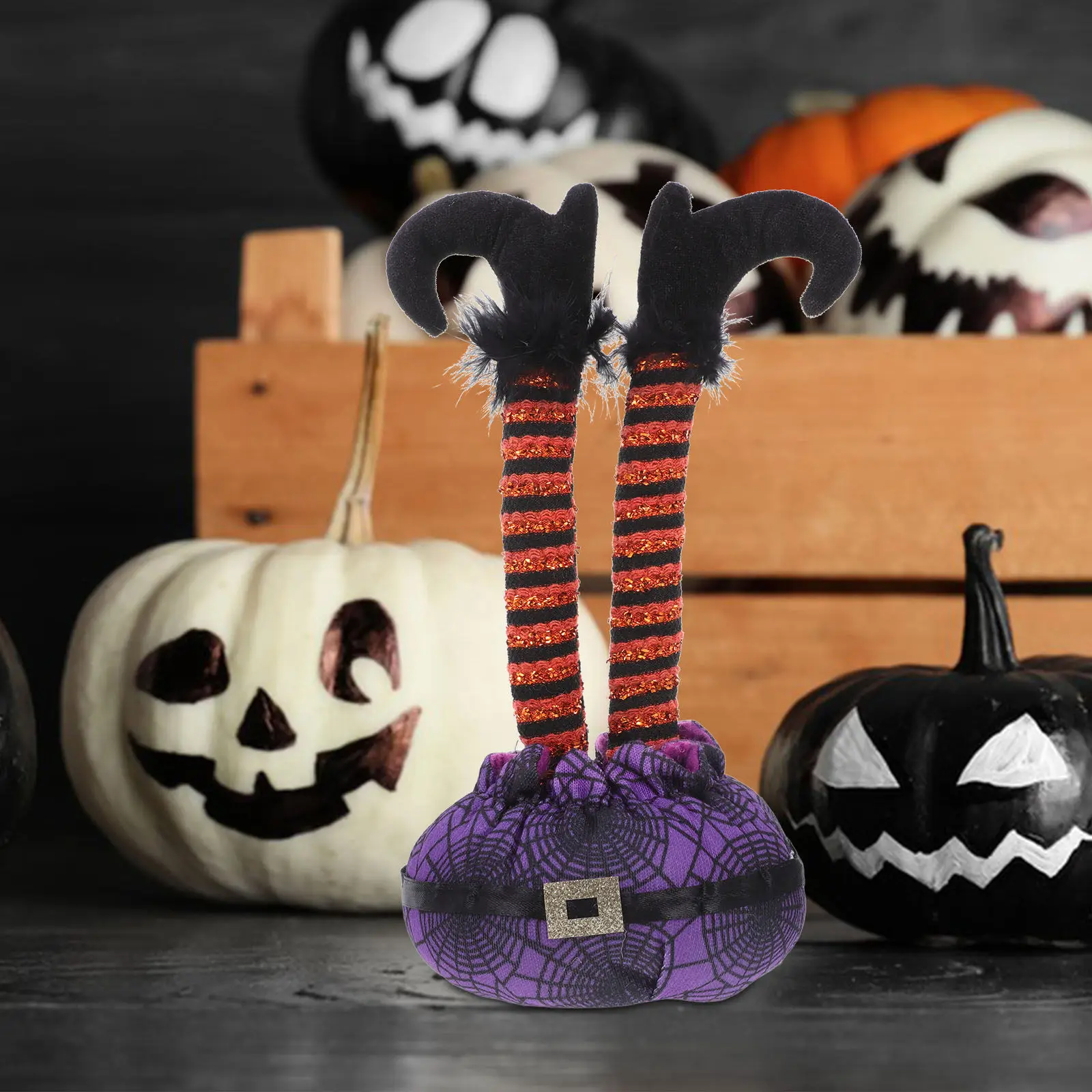 1pcs Elf Legs Decoration With Wire Inside Bendable Halloween Decor For Home Party Shop Office Layout Upside Down Legs