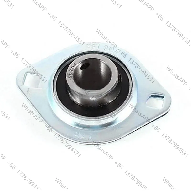 SBPFL203 204 205 206 207 208 209 210 Pressed Steel Dual Bolt Flanged Pillow Block Bearing 17/20/25/30/35/40/45mm Inner Dia