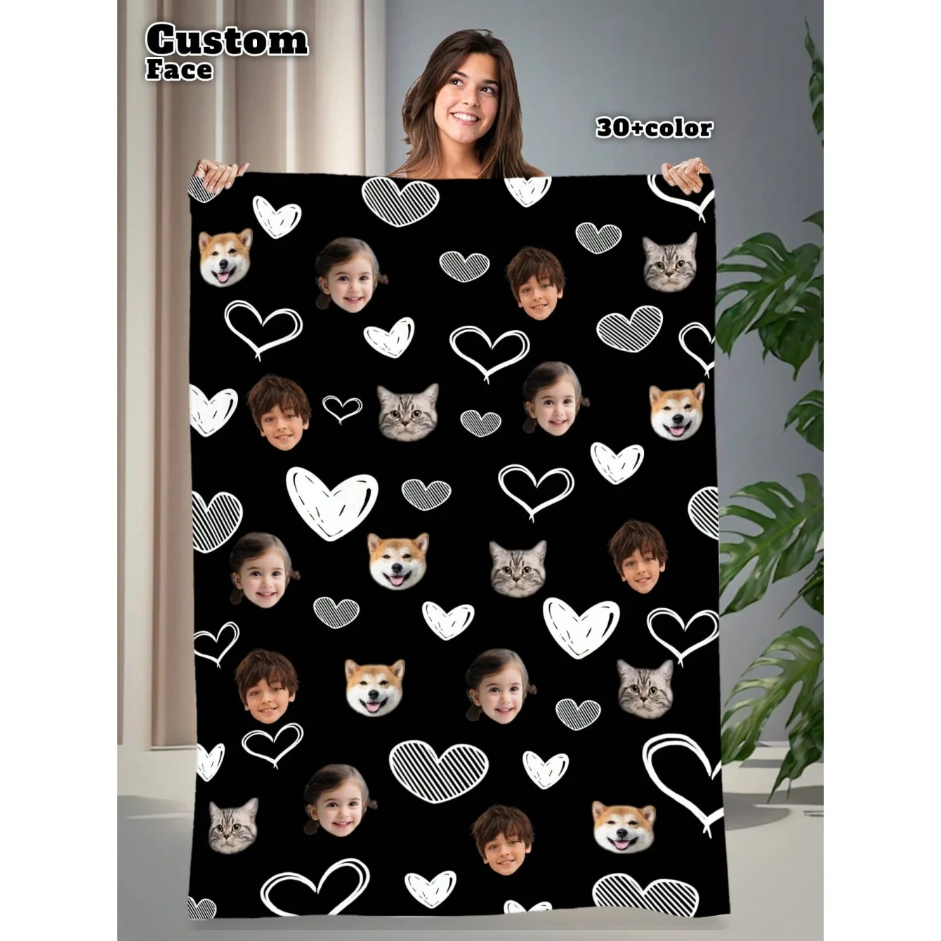 1PC Personalized Blankets DIY Flannel Blanket Send Your Photos Customized Gift Blanket Camping Travel For Family Friend Blankets