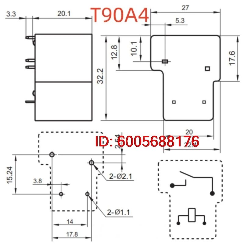 10PCS New SLA-S-112DM SLA-S-112DMJ-HN SLA-S-112DMJ-F SLA-S-112DMJ-GW (T90A4-Coil:12V-30A) Relay 4pins