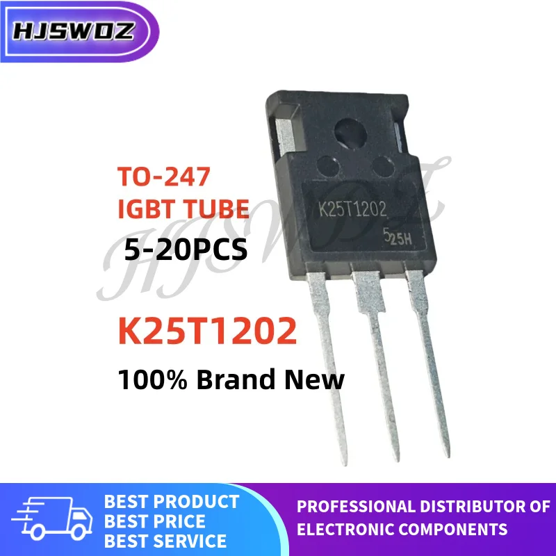 5~20pcs  K25T1202 IKW25N120T2 TO-3P IGBT Tube for induction cooker In Stock 100% NEW