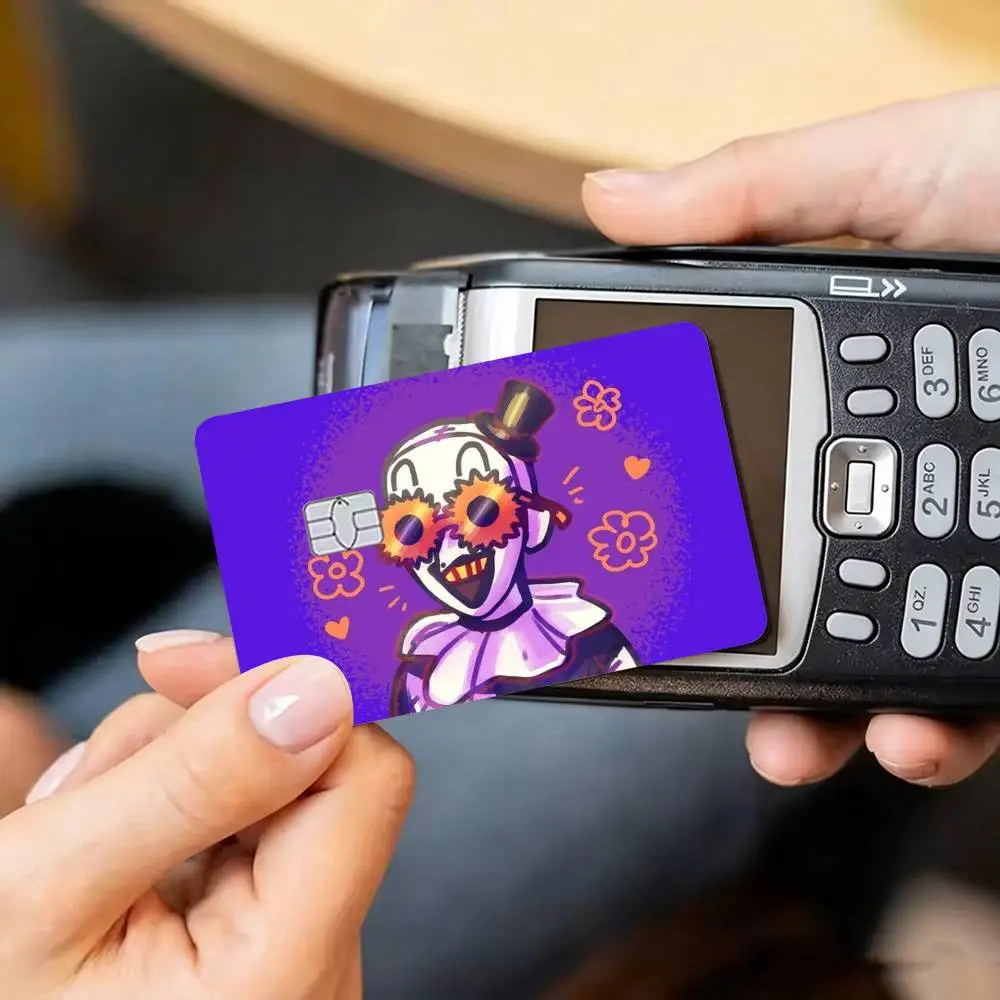 Art the Clown horror Terrifier-rr  Credit Card HD Stickers Small Chip Waterproof Sticker Game Card Decal Gift