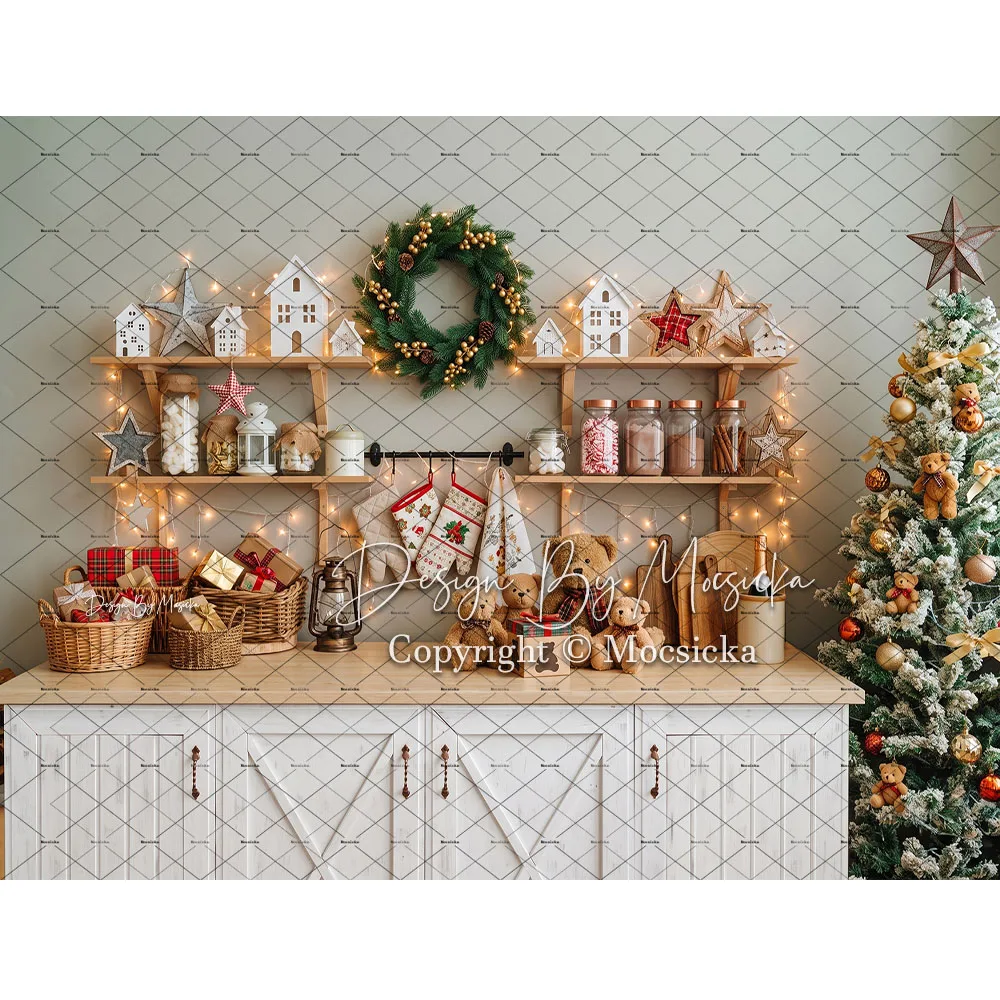 モクシカ クリスマス ジンジャーブレッド キッチン背景 写真 - Kitchen Baking Background のレビューと価格